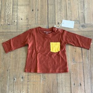Wild Wawa rust long sleeve pocket tee nwt